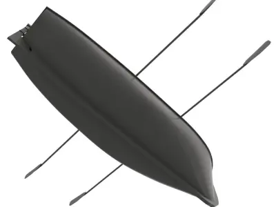 Row Boat Low-poly 3D model