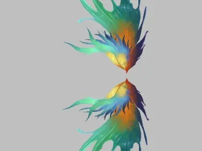 Green Wing Low-poly 3D model