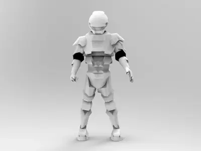 SPACE ROC ROBOT Low-poly 3D model