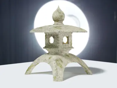  3D Japanese Stone Lantern 4 Legs - Japan Collection 3D model