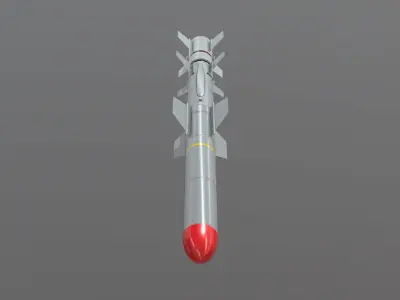 RGM UGM-84D Harpoon Anti-Ship Missile Low-poly 3D model