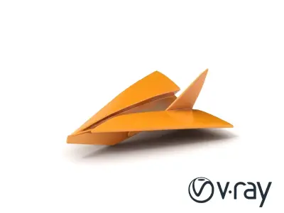 Origami Airplane Natural Design model pack Low-poly 3D model