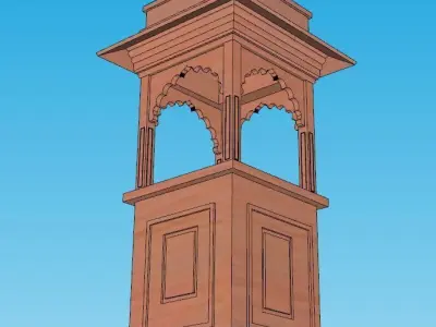 indian jodhpuri stone piller column Low-poly 3D model