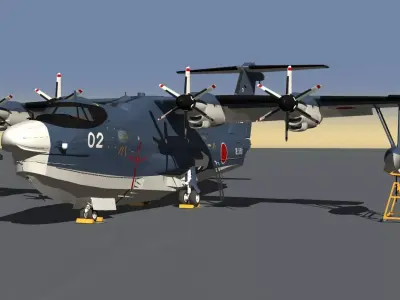 JMSDF STOL Rescue Flyingboat US-2 3D model