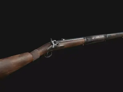 Gun Rifle Low Poly Game Ready Low-poly 3D model