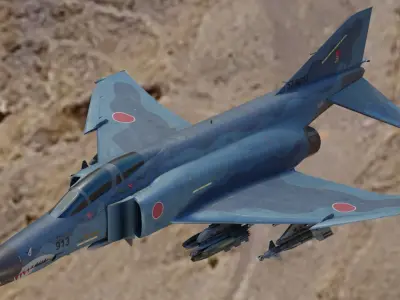 F4 Phantom 2-Multiple Textures-Fully Rigged-Changeble Decal-Text Low-poly 3D model