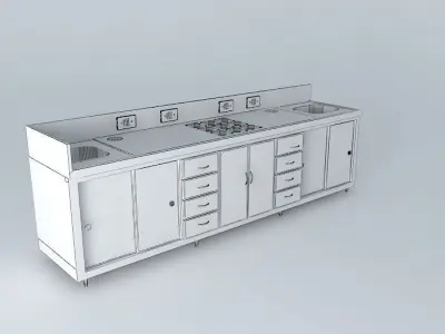 Kit234 Wall Desk in L by Alex Marques Free 3D model
