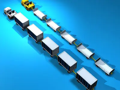 Airport baggage trailer 3D model