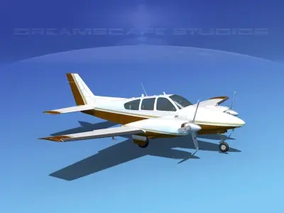 Beechcraft B55 Baron V19 3D model