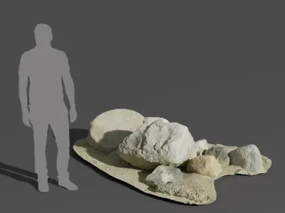  Smooth Beach Rock Cluster Model 