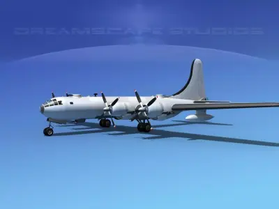 Boeing B-50 Superfortress Bare Metal 3D model