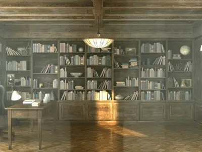 Classic Office Interior- 8K PBR Textures 3D model