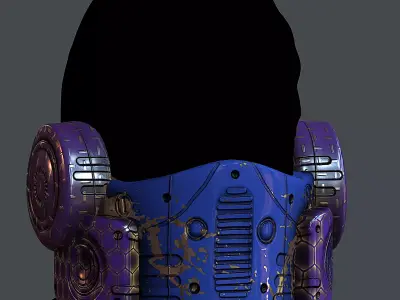 Gas mask helmet 3d model scifi Low-poly Low-poly 3D model 62