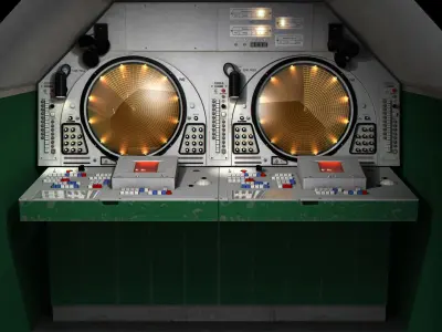 9S467 Soviet radar post Low-poly 3D model