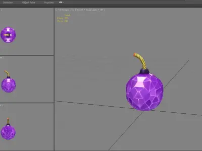 Amethyst Diamond Bomb - plastic grenade Low-poly 3D model