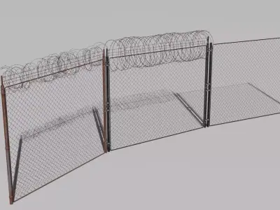 fence pack 001 Free low-poly 3D model