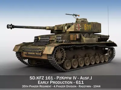 PzKpfw IV - Panzer 4 - Ausf J - 611 3D model