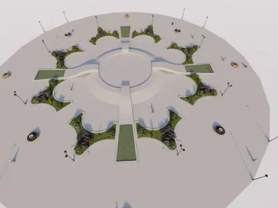 park-public park-Private Park Landscape 3D model