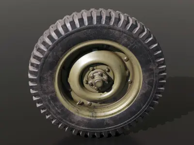 Jeep Willys wheel 3D model