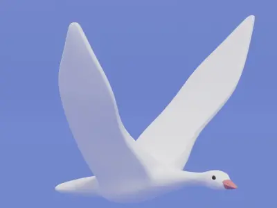 Cartoon Wild Goose 3D model
