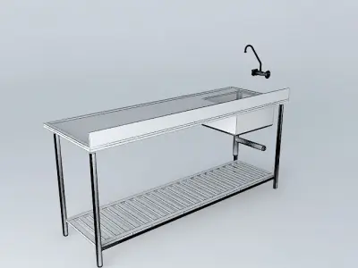 Kit214 Bancada Inox Cuba V2 por Alex Marques Free 3D model
