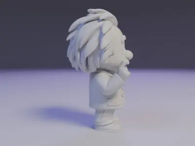 Albert Einstein Chibi 3D print model