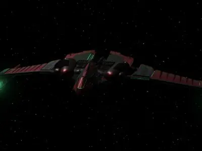 Romulan Winged Defender Cruise Crimson Raptor Star Trek Ship Low-poly 3D model