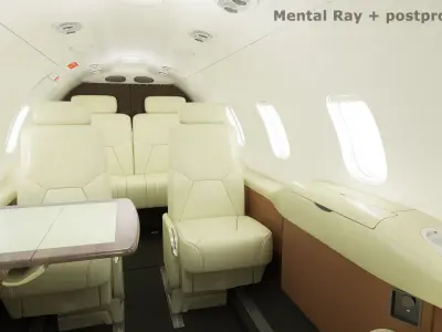 Learjet 31 cabin - interior 3D model