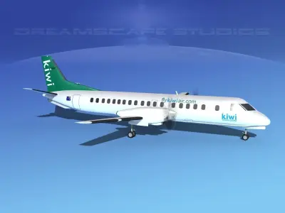 SAAB 2000 Kiwi Air 3D model