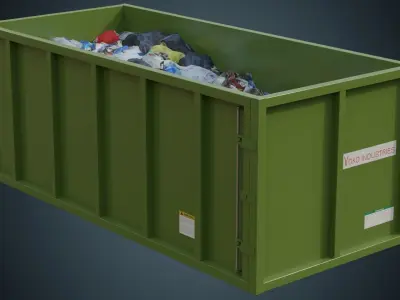 Garbage Container 2A Low-poly 3D model