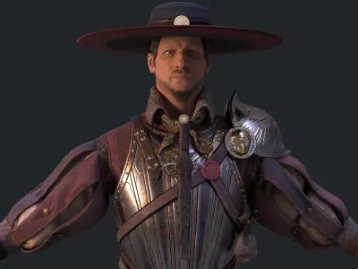 Unlawful Musketeer PBR Low-poly 3D model