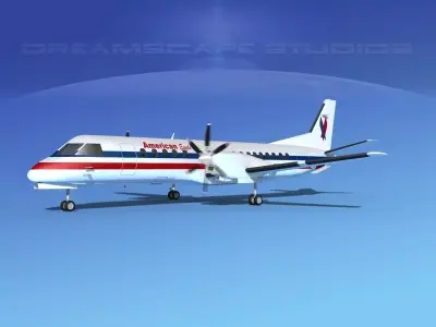 SAAB 2000 American Eagle 3D model