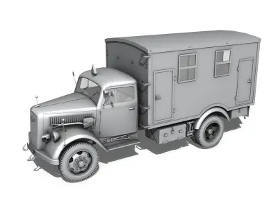 Opel Blitz - 3t  Truck with Kofferaufbau 3D model