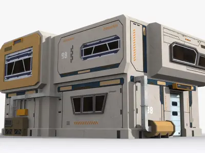 Sci-Fi Industrial x17 Low-poly 3D model