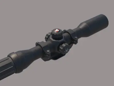 Scope rifle Low-poly 3D model