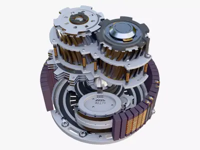 SciFi Electric Motor Gear Mechanism M1 3D model