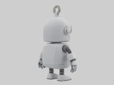 Robot keychain model Low-poly 3D model