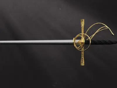 Golden Rapier Low-poly 3D model