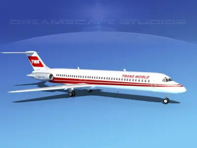 Douglas DC-9-40 Trans World 2 3D model