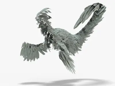 Pyroraptor Rigged Basemesh Low-poly 3D model