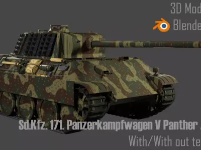 Panzerkampfwagen V Panther Ausf G camouflage 3D model