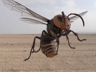 Vespa Mandarinia Rigged 3D model