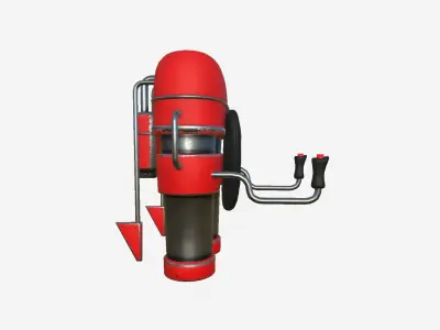 Jetpack C01 Red - SciFi Character Design Low-poly 3D model