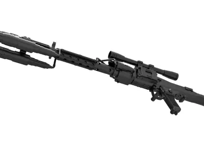 Death Trooper Blaster Rifle DLT-19D from Star Wars 3D model