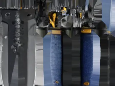 Tactical Blade Knife Free low-poly 3D model