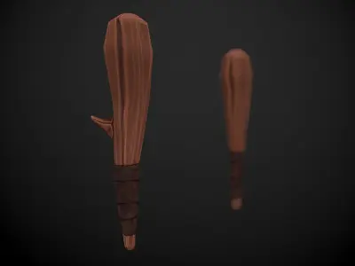 Primitive Wooden blunt Low-poly 3D model