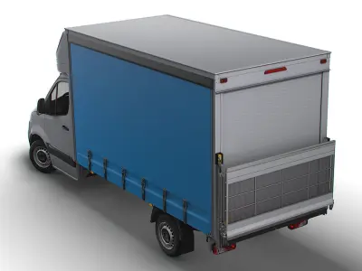 Mercedes Benz Sprinter Luton Curtainsider Tail Lift 2023 3D model