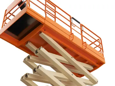 Detailed Scissor Lift Opened And Closed 3D model