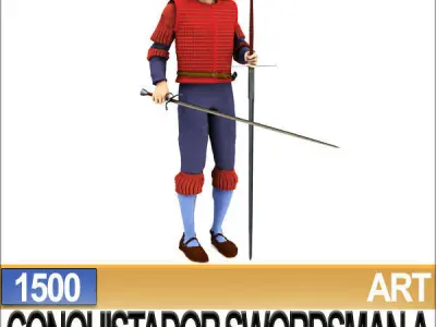 Conquistador Swordsman Props Poser Daz A 1500 3D model