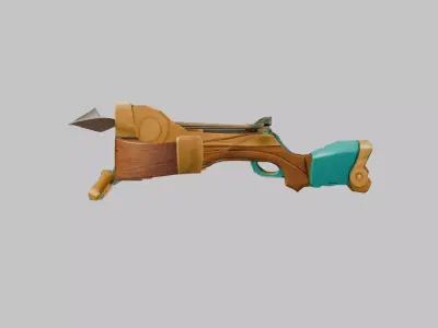 Cartoon Crossbow Low-poly 3D model